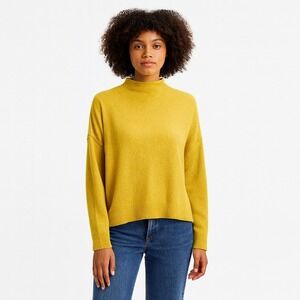 Anthropologie Maeve Women Yellow Mock Neck Long Sleeve Knit Pullover Sweater Med
